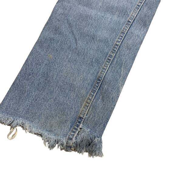 Faded Glory Vintage Original Light Wash Raw Hem Straight Leg Denim Jeans - Picture 2 of 7